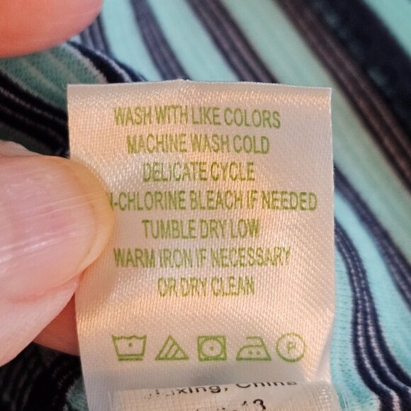 Lilly Pulitzer Charlene Striped Shift Dress Medium Blue Green Stretch - Picture 11 of 12